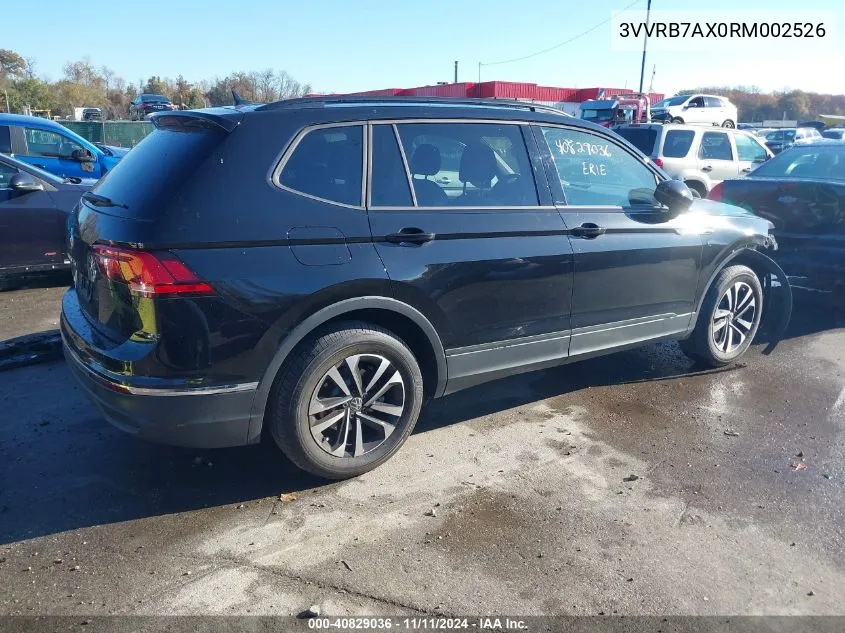 2024 Volkswagen Tiguan 2.0T S VIN: 3VVRB7AX0RM002526 Lot: 40829036