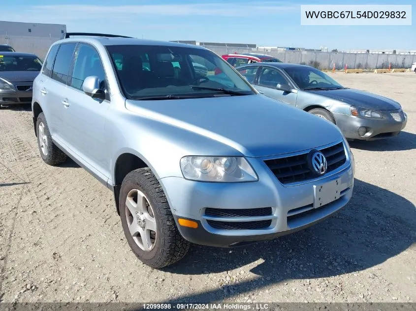 2004 Volkswagen Touareg VIN: WVGBC67L54D029832 Lot: 12099598