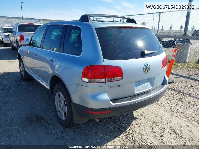 2004 Volkswagen Touareg VIN: WVGBC67L54D029832 Lot: 12099598