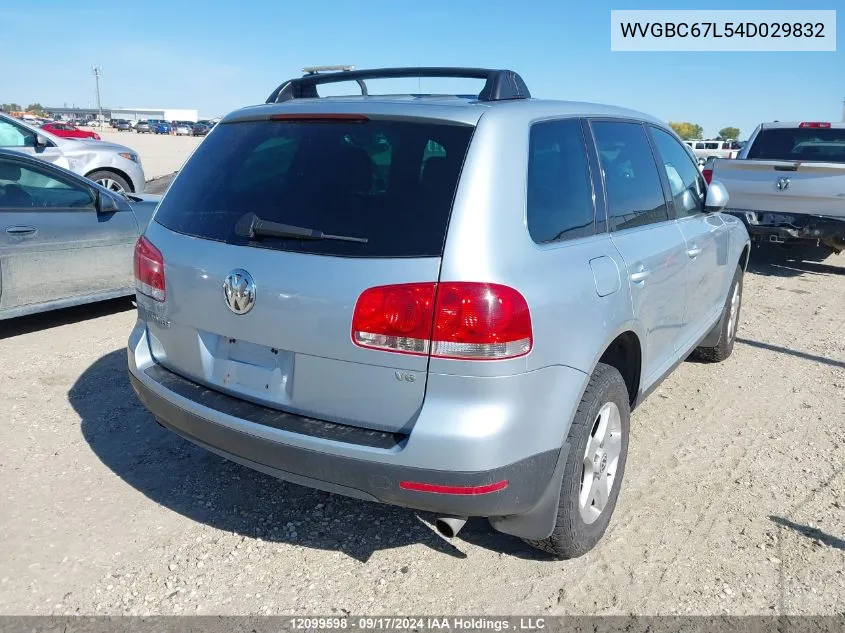 2004 Volkswagen Touareg VIN: WVGBC67L54D029832 Lot: 12099598