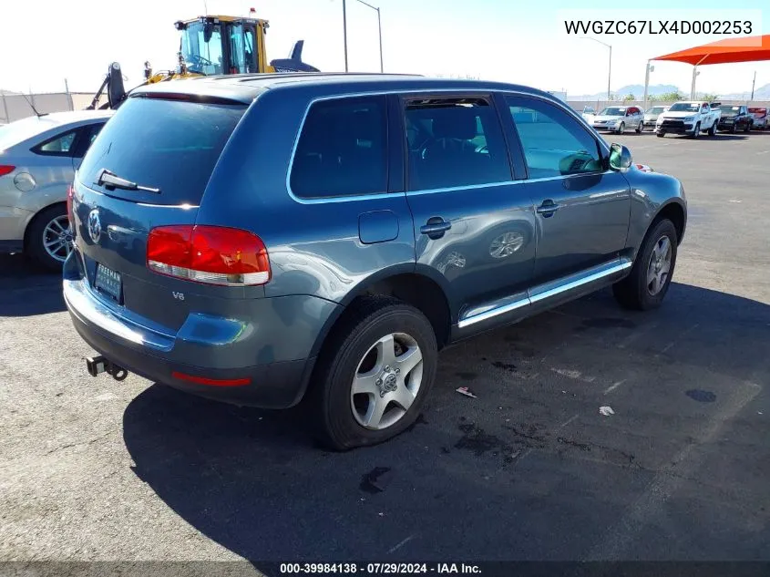 2004 Volkswagen Touareg V6 VIN: WVGZC67LX4D002253 Lot: 39984138