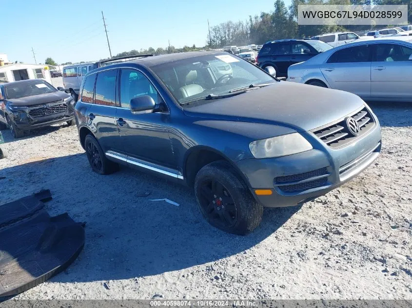 2004 Volkswagen Touareg V6 VIN: WVGBC67L94D028599 Lot: 40598074