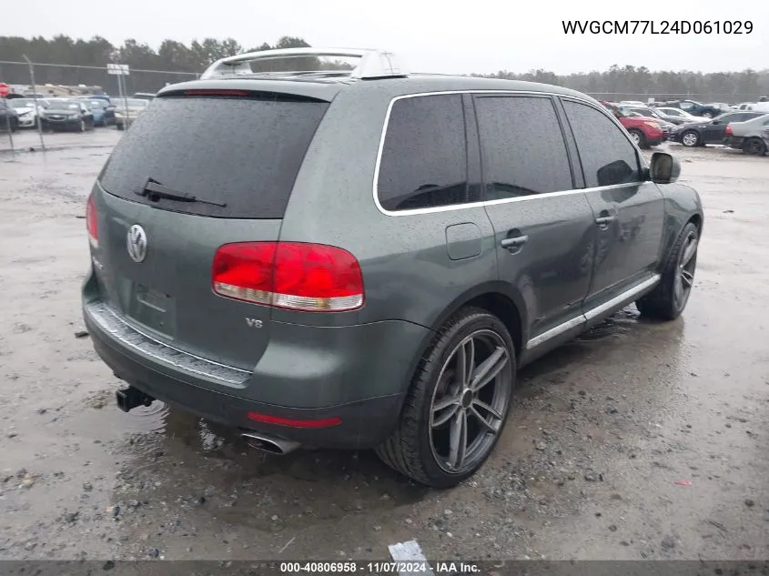 2004 Volkswagen Touareg V8 VIN: WVGCM77L24D061029 Lot: 40806958