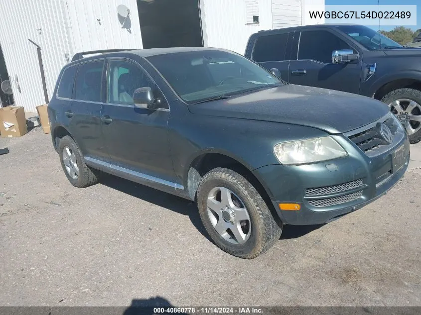 2004 Volkswagen Touareg V6 VIN: WVGBC67L54D022489 Lot: 40860778