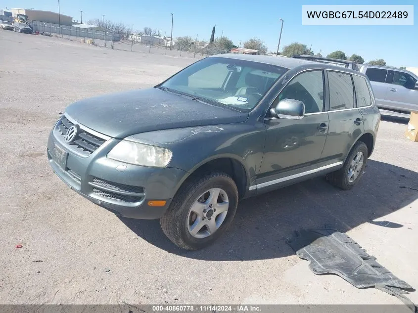 2004 Volkswagen Touareg V6 VIN: WVGBC67L54D022489 Lot: 40860778