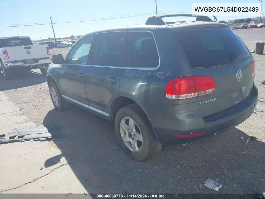 2004 Volkswagen Touareg V6 VIN: WVGBC67L54D022489 Lot: 40860778