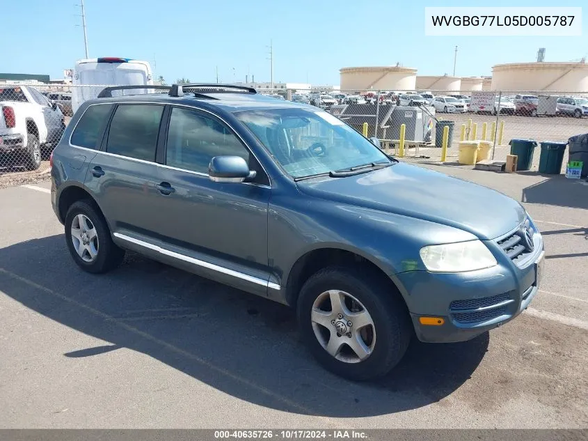 2005 Volkswagen Touareg V6 VIN: WVGBG77L05D005787 Lot: 40635726