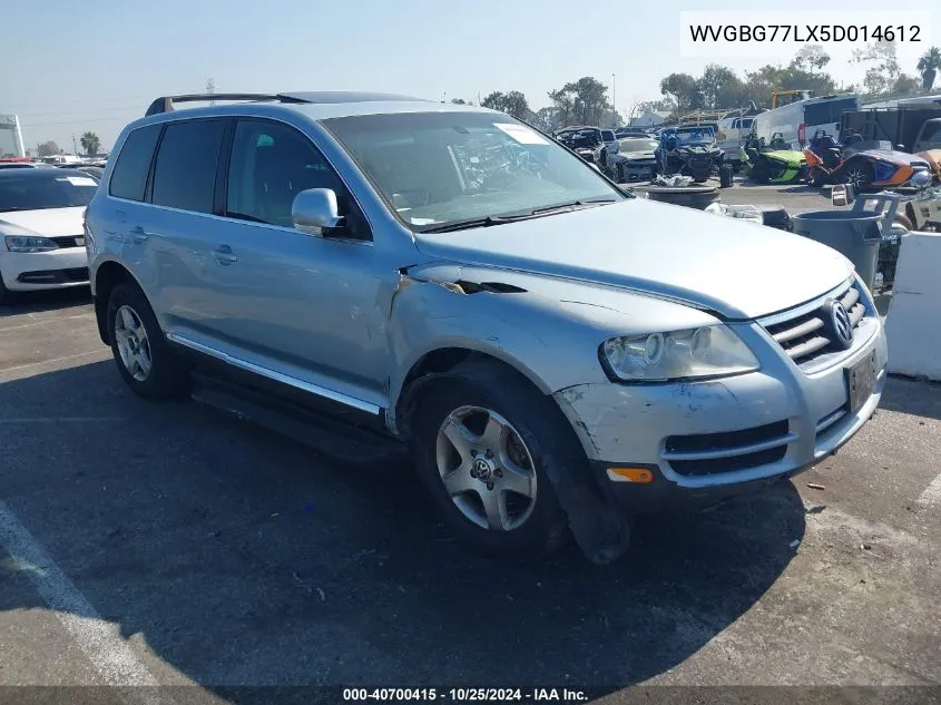 2005 Volkswagen Touareg V6 VIN: WVGBG77LX5D014612 Lot: 40700415