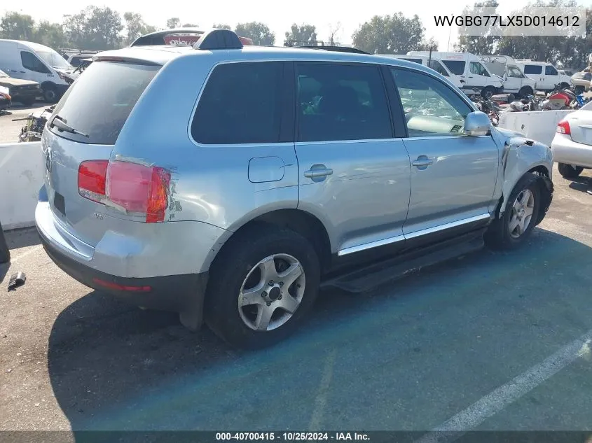 2005 Volkswagen Touareg V6 VIN: WVGBG77LX5D014612 Lot: 40700415