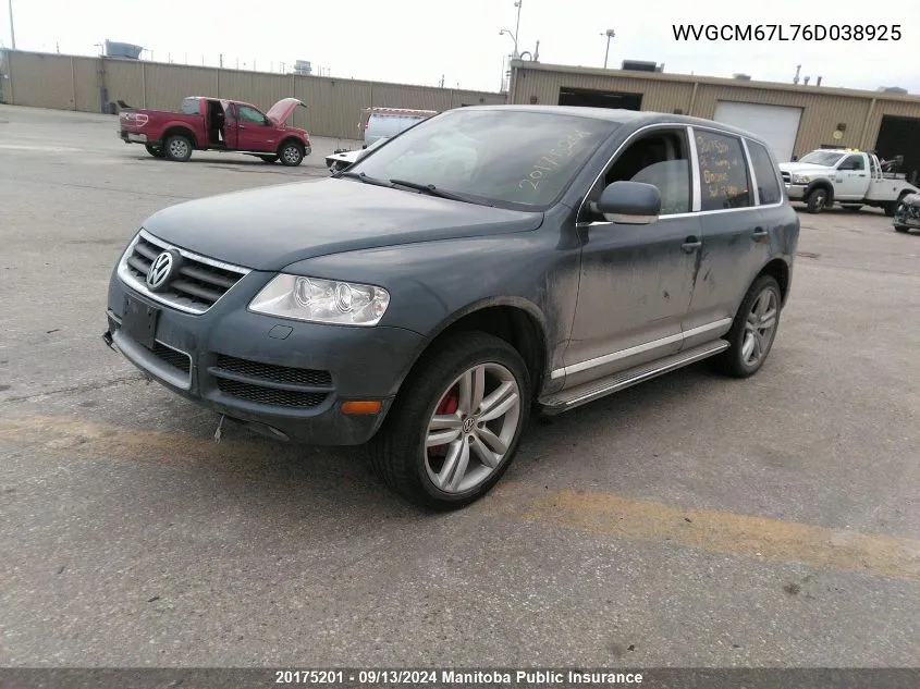 2006 Volkswagen Touareg V8 VIN: WVGCM67L76D038925 Lot: 20175201