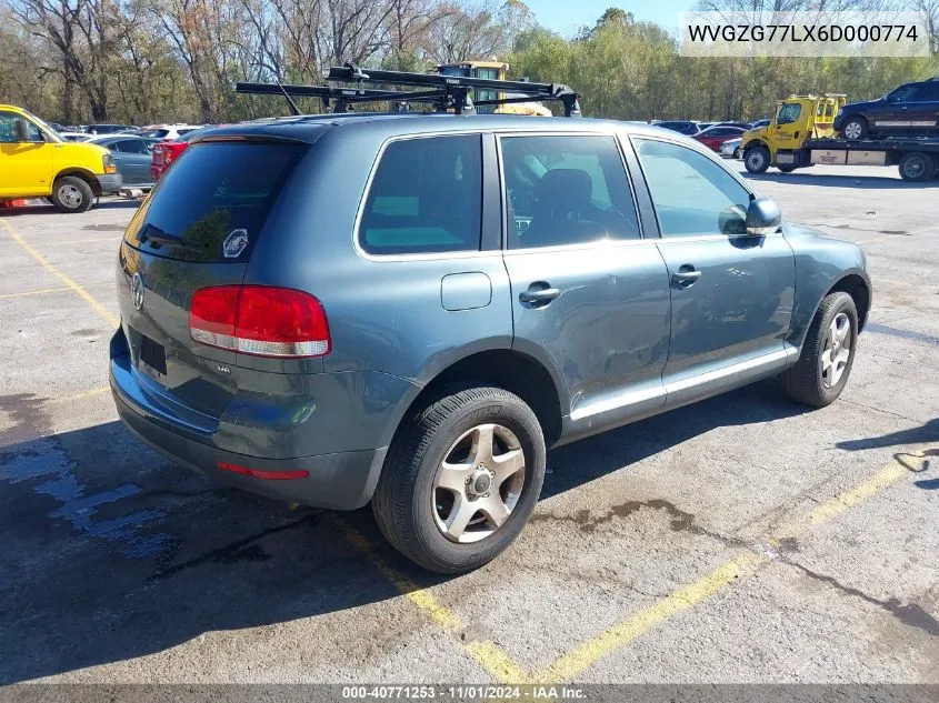 2006 Volkswagen Touareg V6 VIN: WVGZG77LX6D000774 Lot: 40771253