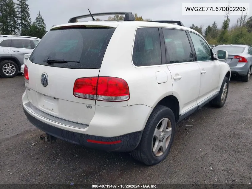 2007 Volkswagen Touareg V6 VIN: WVGZE77L67D002206 Lot: 40719497