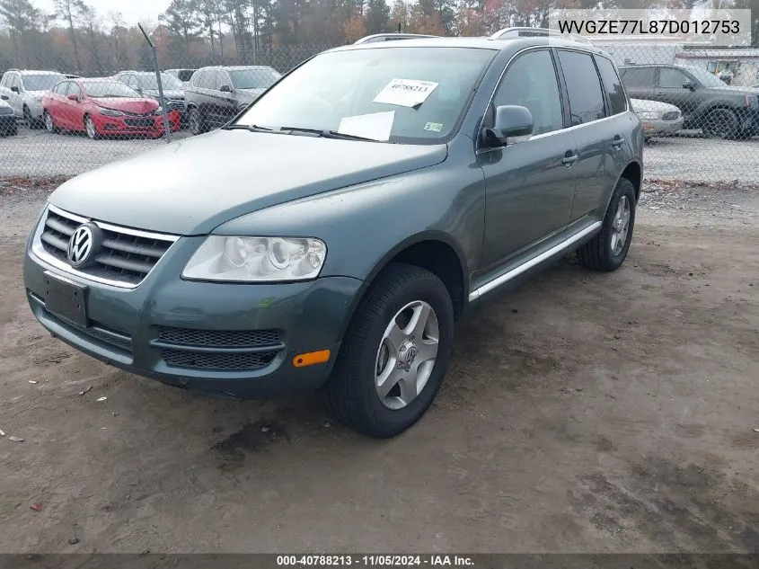 2007 Volkswagen Touareg V6 VIN: WVGZE77L87D012753 Lot: 40788213