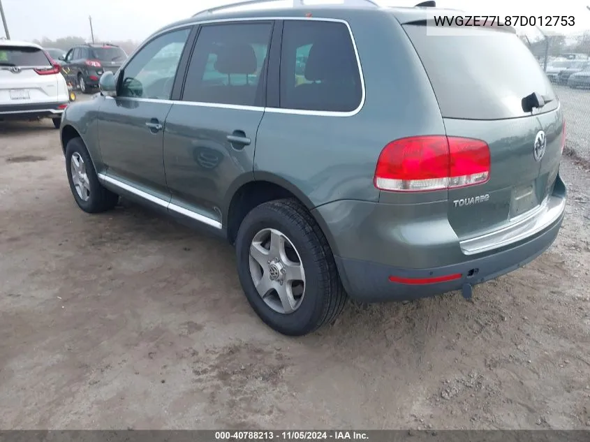 2007 Volkswagen Touareg V6 VIN: WVGZE77L87D012753 Lot: 40788213