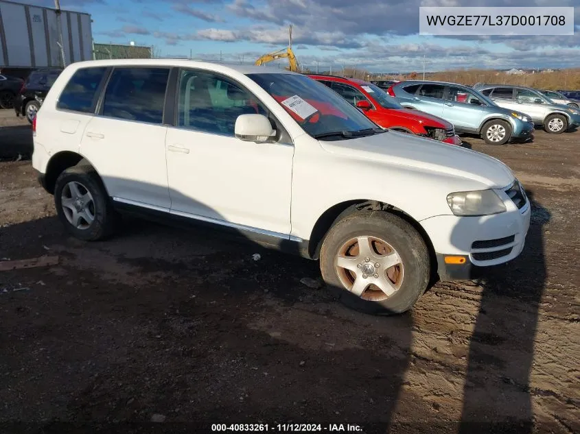 2007 Volkswagen Touareg V6 VIN: WVGZE77L37D001708 Lot: 40833261