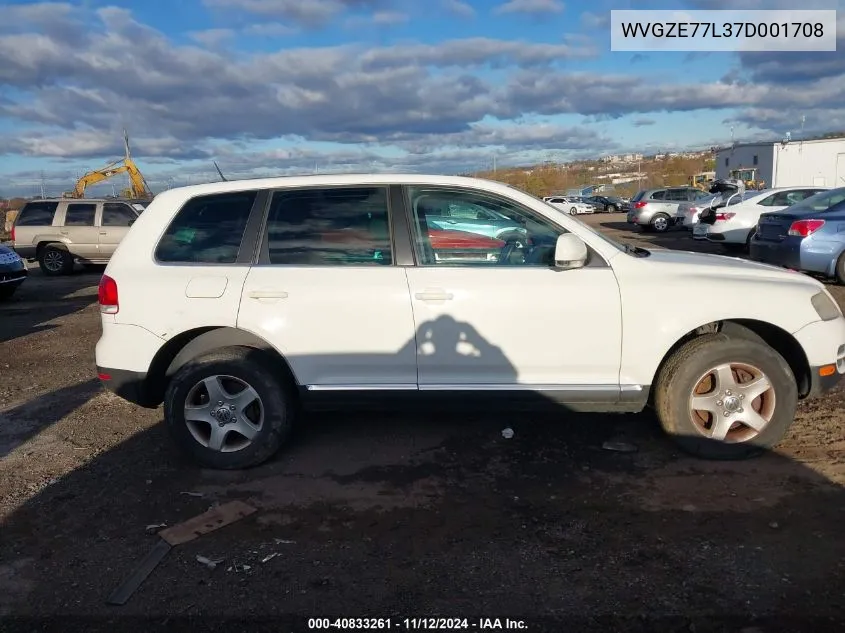 2007 Volkswagen Touareg V6 VIN: WVGZE77L37D001708 Lot: 40833261