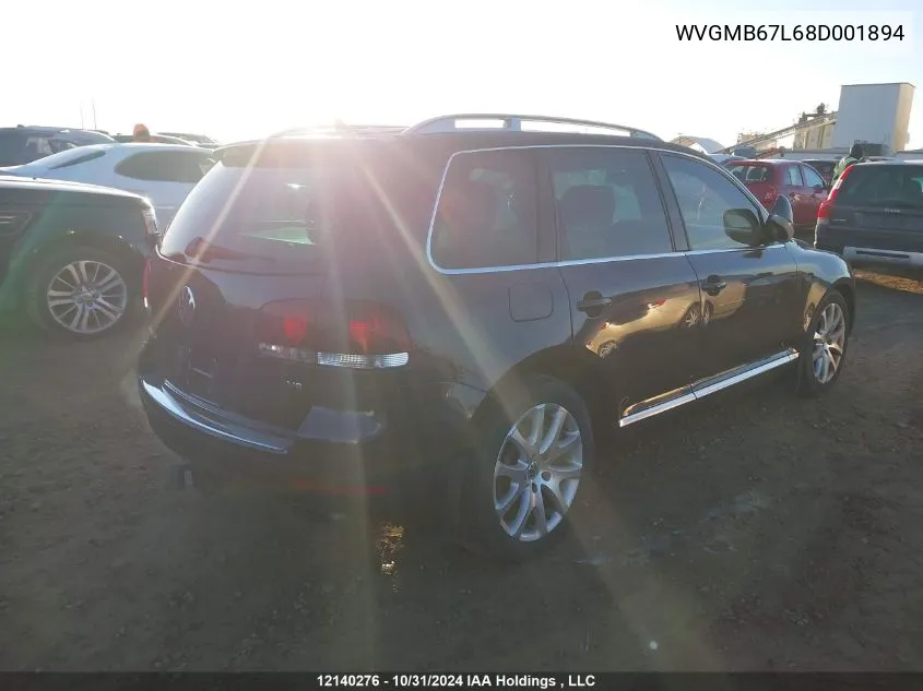 2008 Volkswagen Touareg 2 VIN: WVGMB67L68D001894 Lot: 12140276