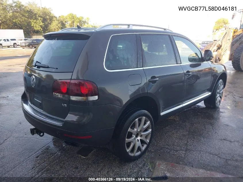 2008 Volkswagen Touareg 2 V8 Fsi VIN: WVGCB77L58D046181 Lot: 40366126