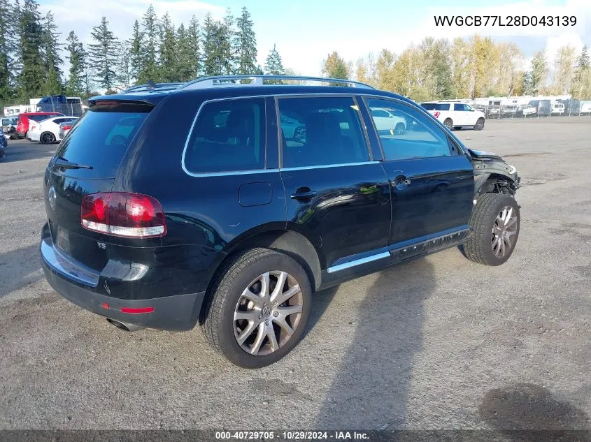 2008 Volkswagen Touareg 2 V8 Fsi VIN: WVGCB77L28D043139 Lot: 40729705