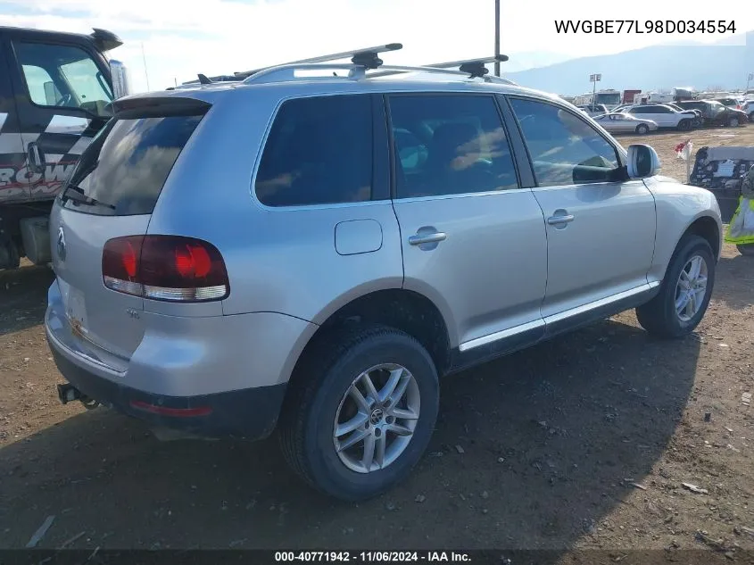 2008 Volkswagen Touareg 2 Vr6 Fsi VIN: WVGBE77L98D034554 Lot: 40771942