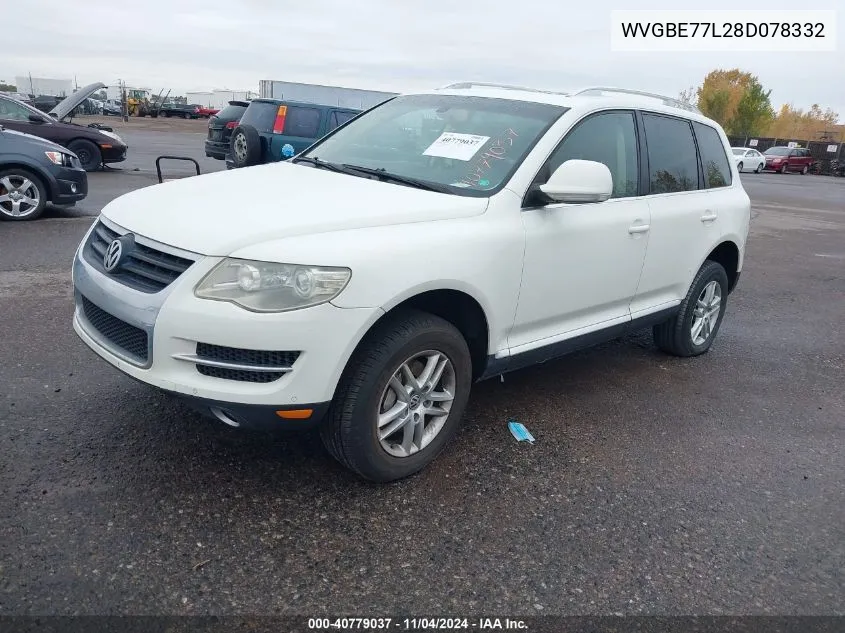 2008 Volkswagen Touareg 2 Vr6 Fsi VIN: WVGBE77L28D078332 Lot: 40779037