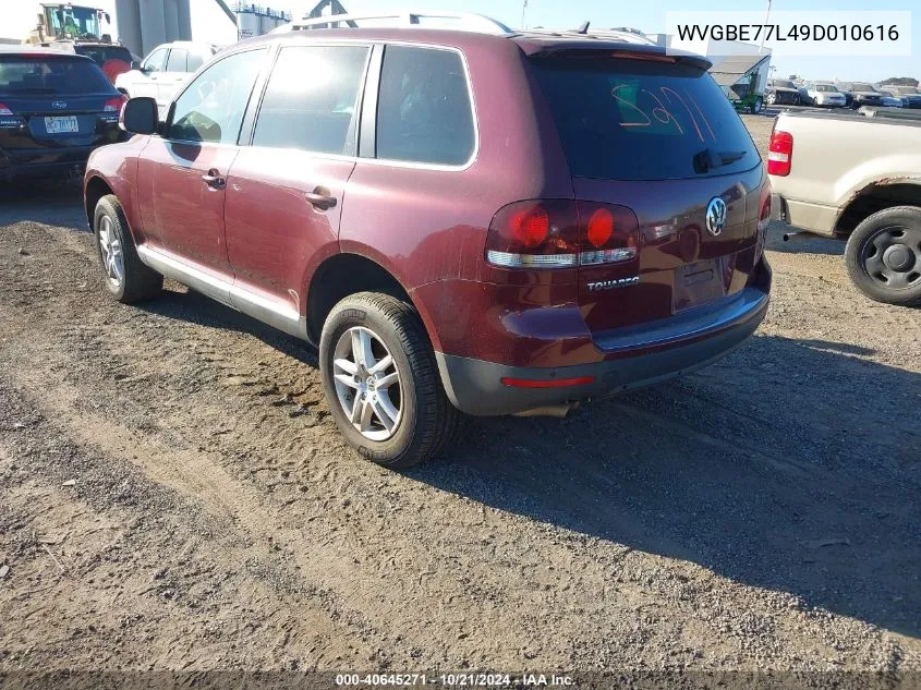 2009 Volkswagen Touareg 2 Vr6 Fsi VIN: WVGBE77L49D010616 Lot: 40645271