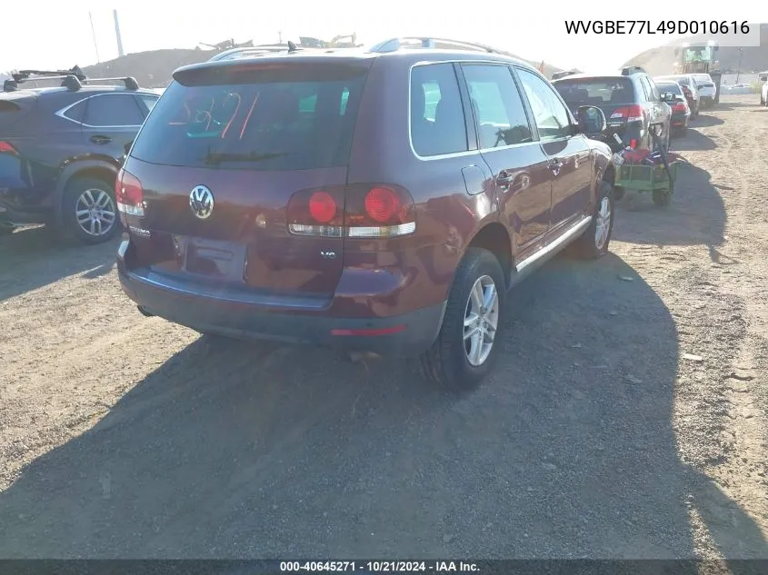 2009 Volkswagen Touareg 2 Vr6 Fsi VIN: WVGBE77L49D010616 Lot: 40645271