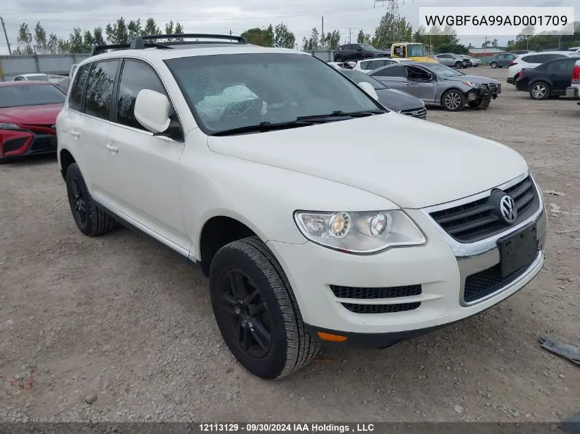 2010 Volkswagen Touareg VIN: WVGBF6A99AD001709 Lot: 12113129