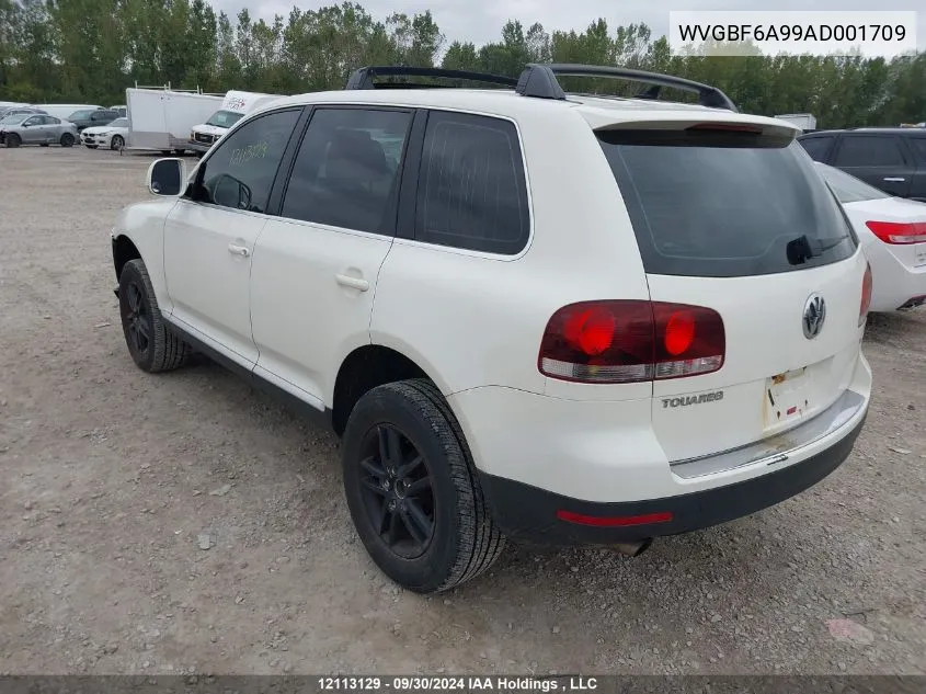 2010 Volkswagen Touareg VIN: WVGBF6A99AD001709 Lot: 12113129