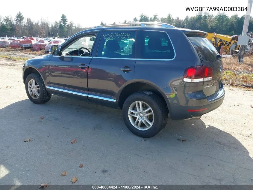 2010 Volkswagen Touareg Vr6 Fsi VIN: WVGBF7A99AD003384 Lot: 40804424