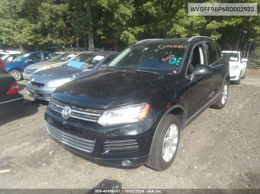 2011 Volkswagen Touareg Vr6 Sport VIN: WVGFF9BP6BD002933 Lot: 40496857