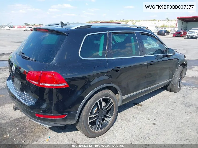 2011 Volkswagen Touareg Tdi Sport VIN: WVGFK9BP0BD007377 Lot: 40533742