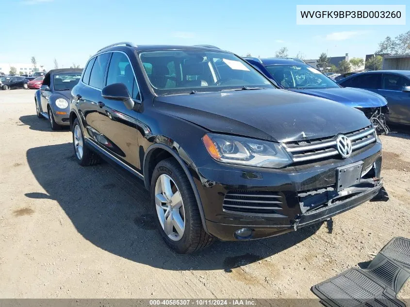 2011 Volkswagen Touareg Tdi Lux VIN: WVGFK9BP3BD003260 Lot: 40585307