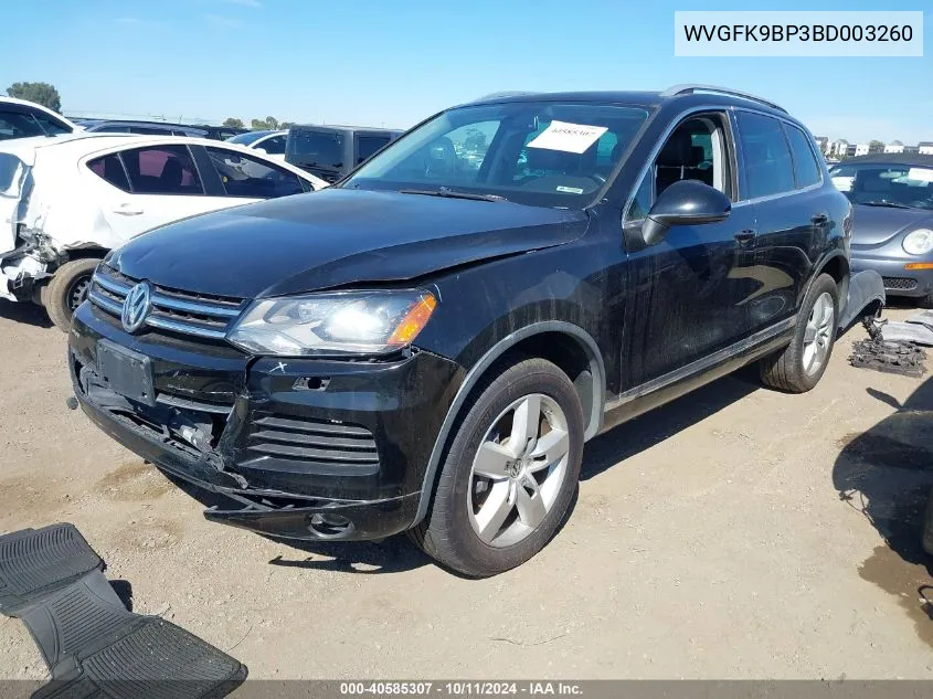 2011 Volkswagen Touareg Tdi Lux VIN: WVGFK9BP3BD003260 Lot: 40585307