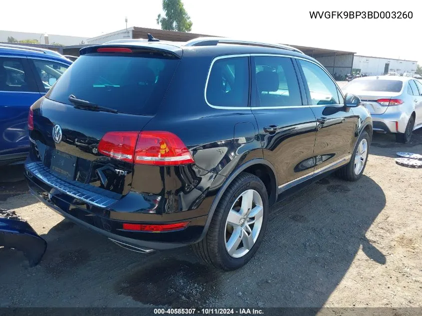 2011 Volkswagen Touareg Tdi Lux VIN: WVGFK9BP3BD003260 Lot: 40585307