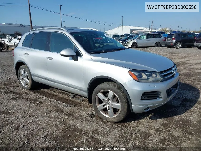 2011 Volkswagen Touareg Vr6 Lux VIN: WVGFF9BP2BD000550 Lot: 40625357