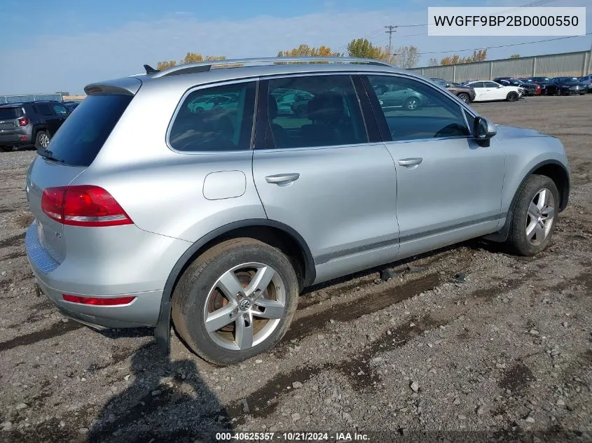 2011 Volkswagen Touareg Vr6 Lux VIN: WVGFF9BP2BD000550 Lot: 40625357