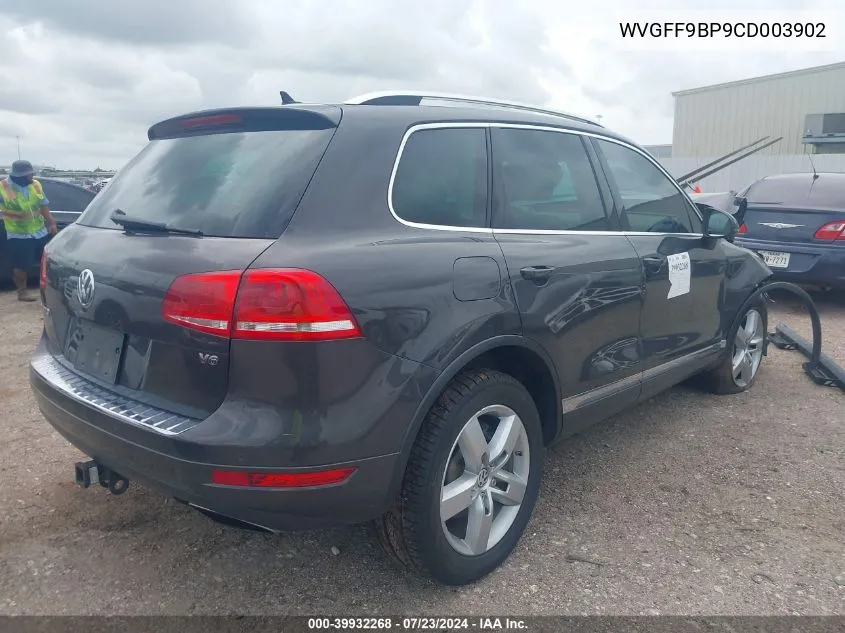 2012 Volkswagen Touareg Vr6 Lux VIN: WVGFF9BP9CD003902 Lot: 39932268