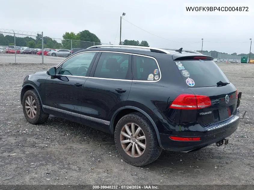 2012 Volkswagen Touareg Tdi Sport VIN: WVGFK9BP4CD004872 Lot: 39948237