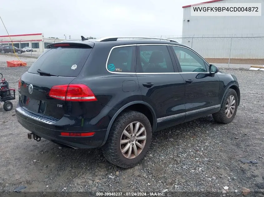 2012 Volkswagen Touareg Tdi Sport VIN: WVGFK9BP4CD004872 Lot: 39948237