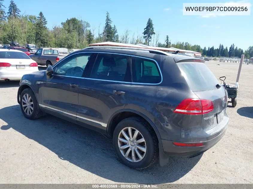 2012 Volkswagen Touareg Vr6 Sport VIN: WVGEF9BP7CD009256 Lot: 40033569