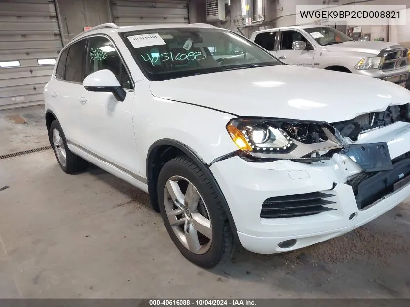 2012 Volkswagen Touareg Tdi Lux VIN: WVGEK9BP2CD008821 Lot: 40516088