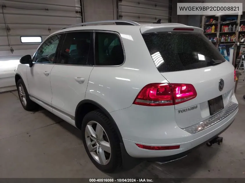 2012 Volkswagen Touareg Tdi Lux VIN: WVGEK9BP2CD008821 Lot: 40516088