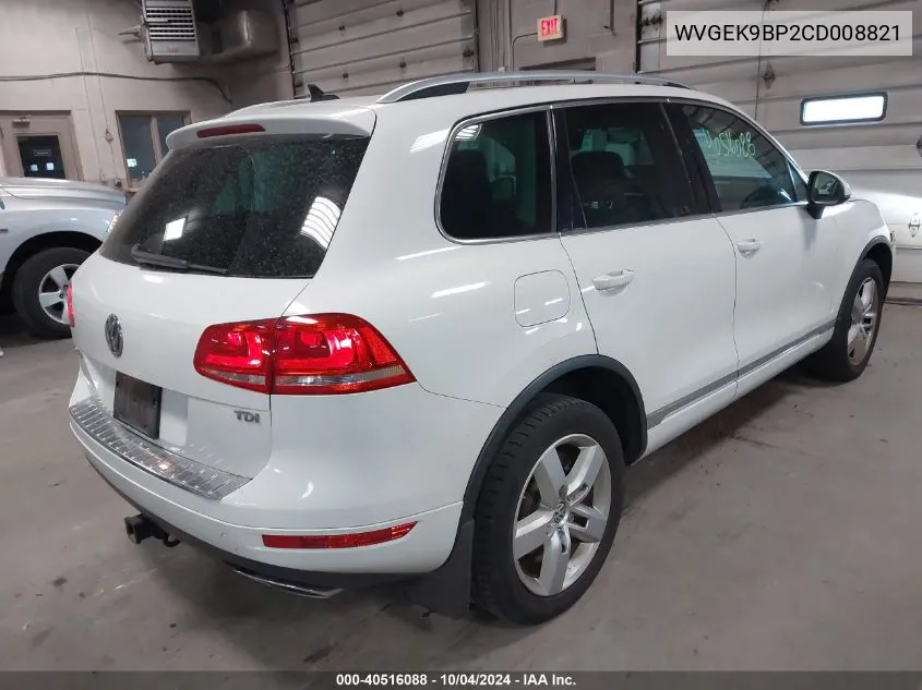 WVGEK9BP2CD008821 2012 Volkswagen Touareg Tdi Lux