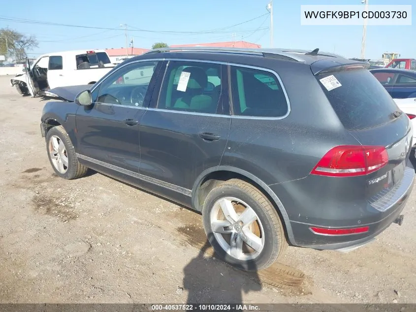 2012 Volkswagen Touareg Tdi Lux VIN: WVGFK9BP1CD003730 Lot: 40537522