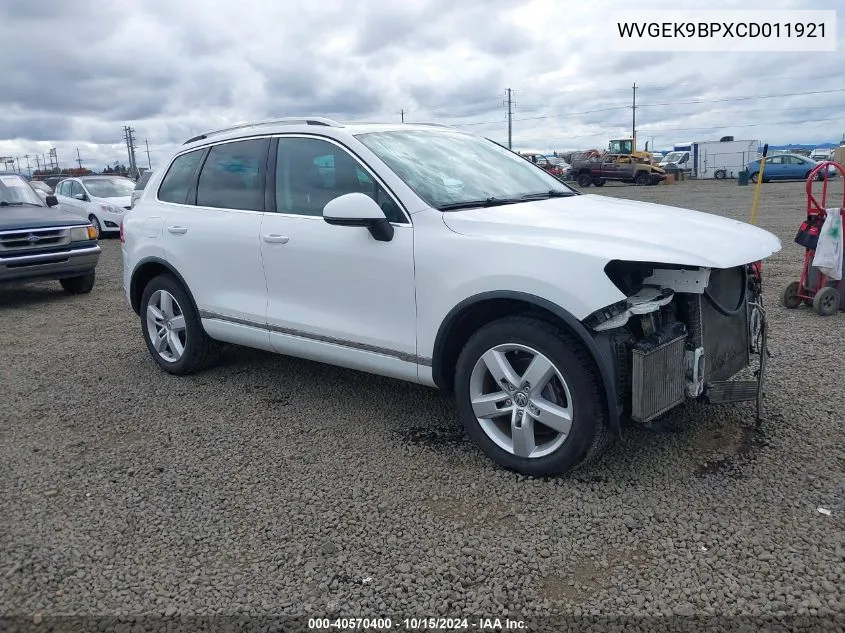 2012 Volkswagen Touareg Tdi Lux VIN: WVGEK9BPXCD011921 Lot: 40570400