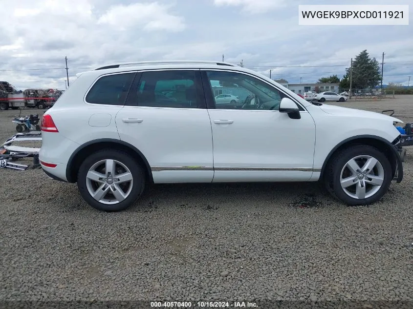 2012 Volkswagen Touareg Tdi Lux VIN: WVGEK9BPXCD011921 Lot: 40570400