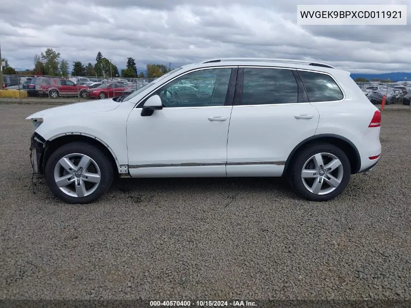 2012 Volkswagen Touareg Tdi Lux VIN: WVGEK9BPXCD011921 Lot: 40570400