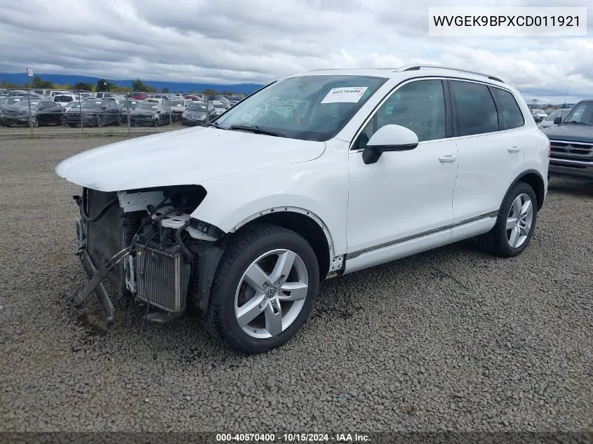 2012 Volkswagen Touareg Tdi Lux VIN: WVGEK9BPXCD011921 Lot: 40570400