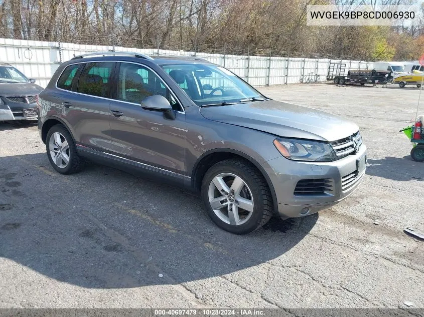 2012 Volkswagen Touareg Tdi Lux VIN: WVGEK9BP8CD006930 Lot: 40697479